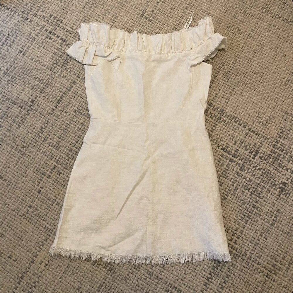 Rebecca Taylor Fringed Off-The-Shoulder Dress - Picture 3 of 6